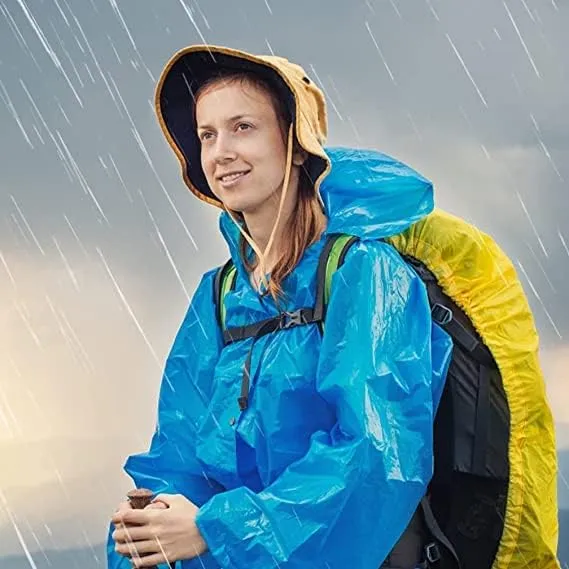 Queta 6 Juegos de Poncho de Lluvia con Capucha  Impermeables Desechables con 6 Pares de Fundas de Zapatos  Impermeables Ligeros 