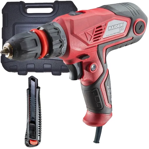 RAIDER  RDPCDD09  TALADRADORA SIN PERCUSIóN, 400 W, MANDRIL RáPIDA, 10 MM, 2 ESCALONES DE VELOCIDAD, CAJA DE PLASTICO + RAIDE