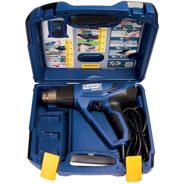 RAPID  R2200LCD  SOPLADOR DE AIRE CALIENTE, 2200 W, 650 GRADO C, 500 L / MIN, PANTALLA DIGITAL, CAJA DE PLASTICO