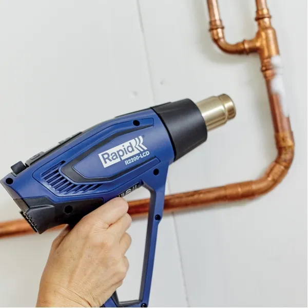 RAPID  R2200LCD  SOPLADOR DE AIRE CALIENTE, 2200 W, 650 GRADO C, 500 L / MIN, PANTALLA DIGITAL, CAJA DE PLASTICO