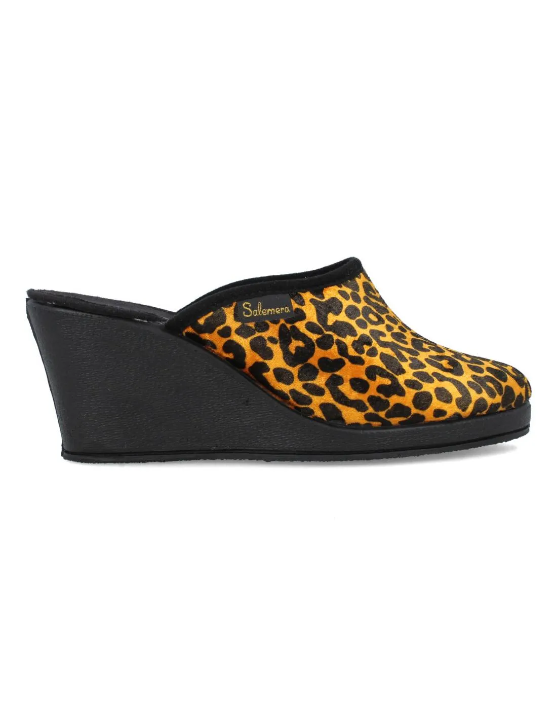 SALEMERA  ZAPATILLAS CASA MAXI CUñA LEOPARDO GOLD