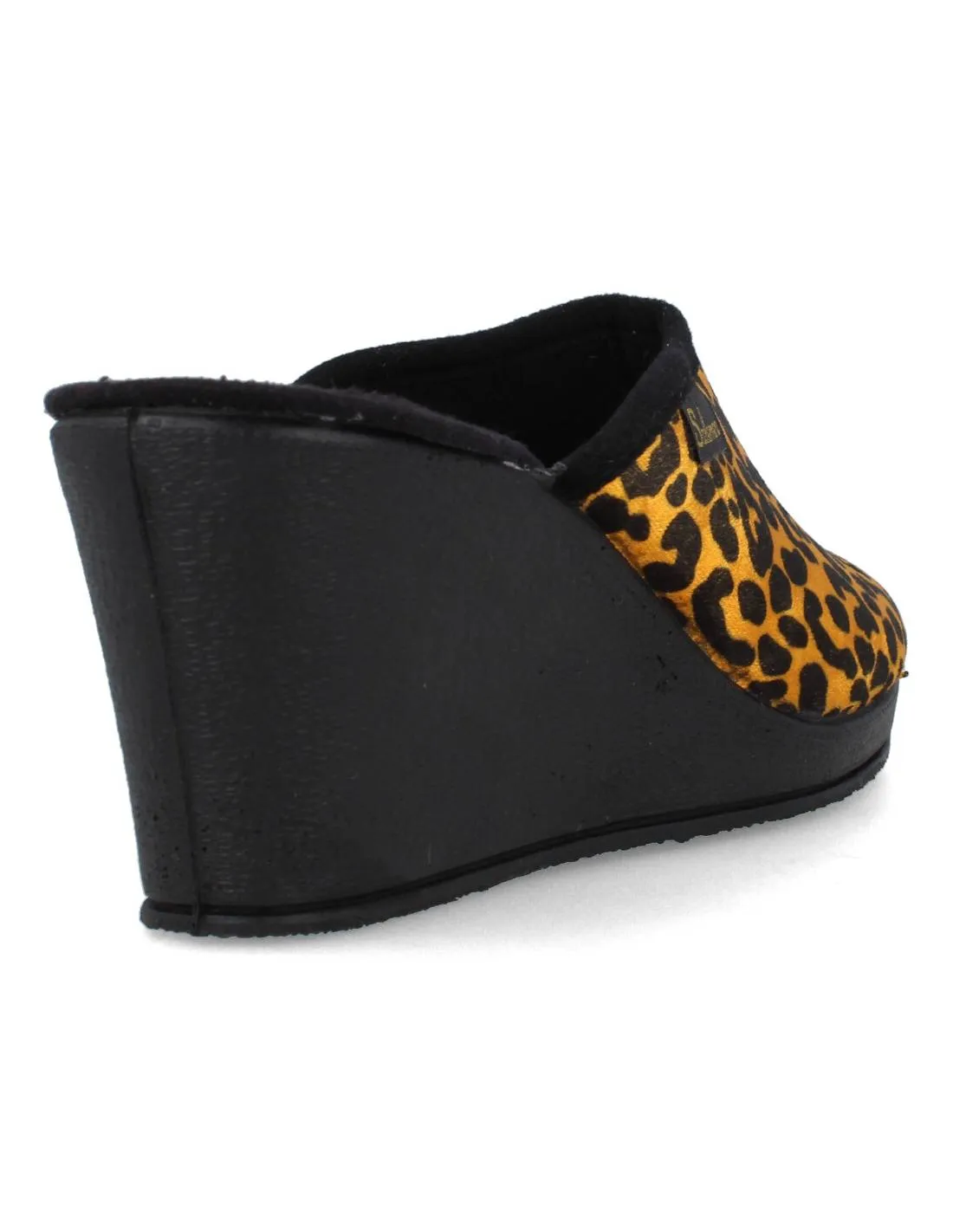 SALEMERA  ZAPATILLAS CASA MAXI CUñA LEOPARDO GOLD