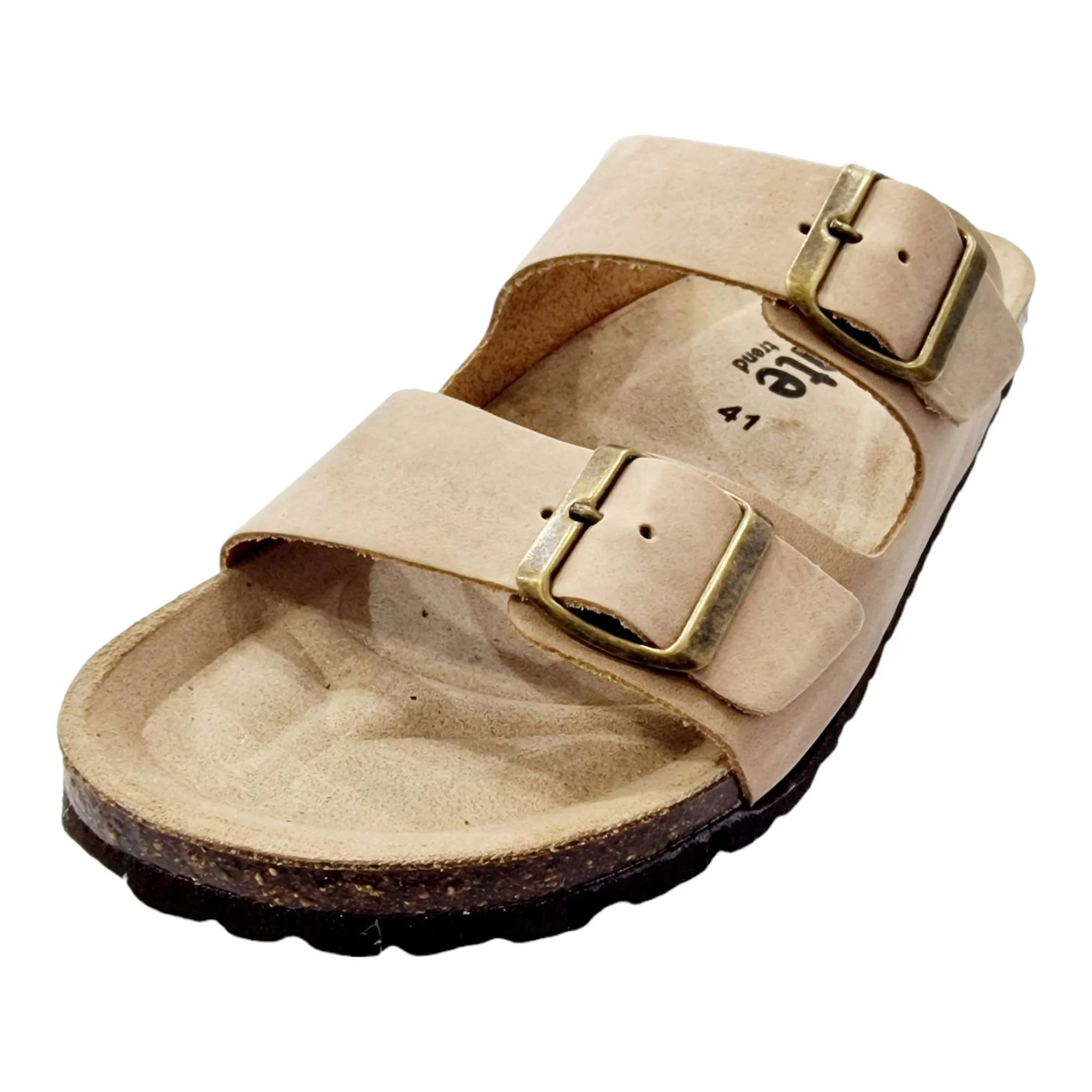 SANDALIA HOMBRE BIO 2 HEBILLAS BEIGE