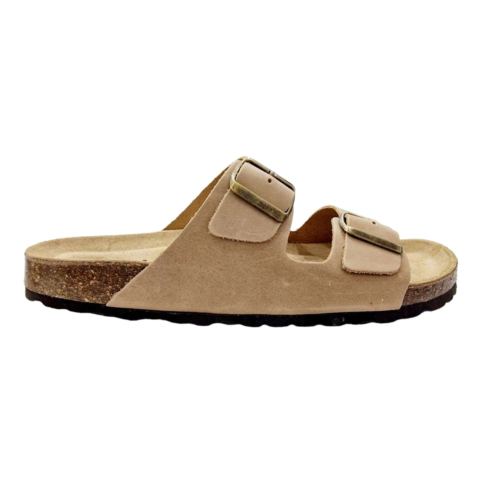 SANDALIA HOMBRE BIO 2 HEBILLAS BEIGE
