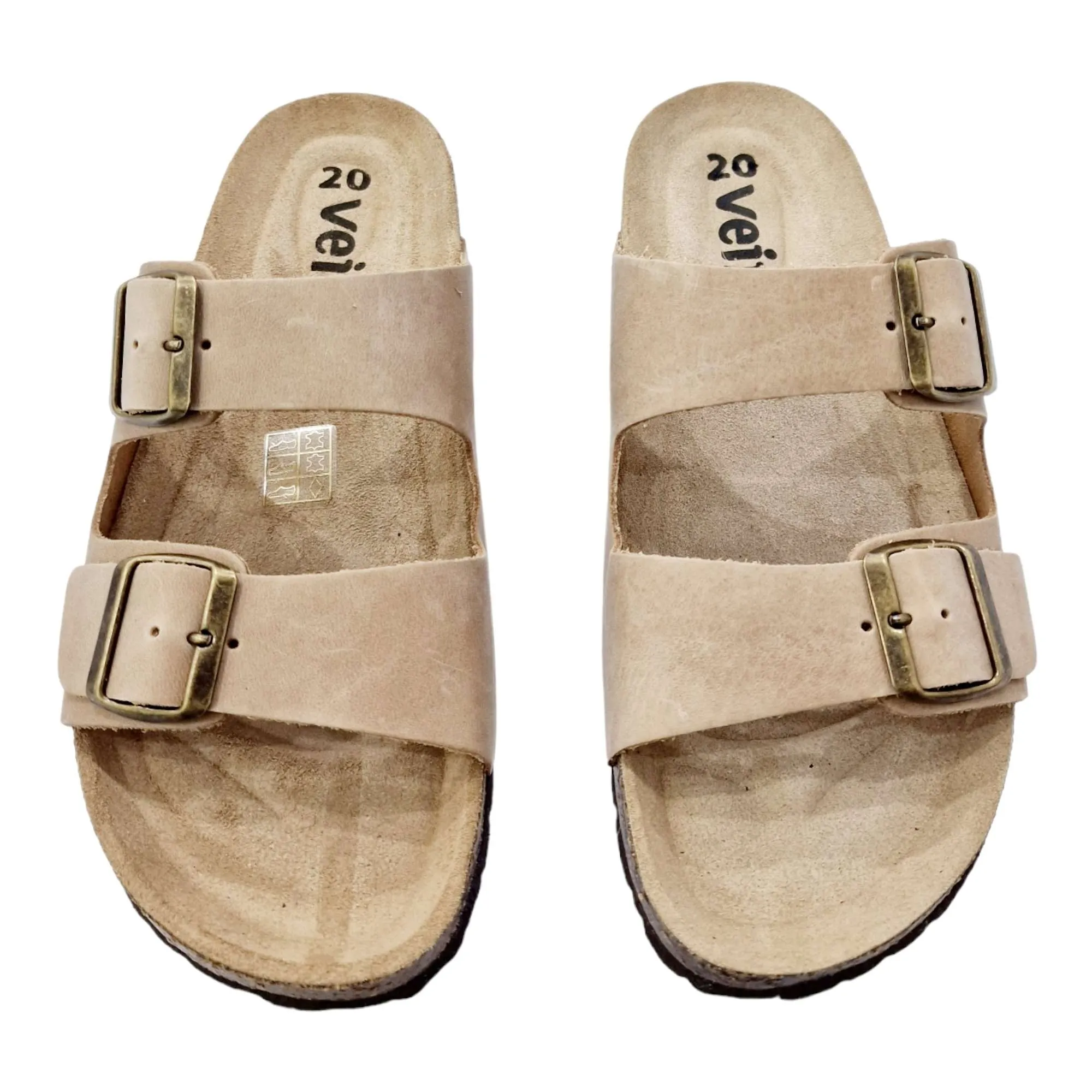 SANDALIA HOMBRE BIO 2 HEBILLAS BEIGE