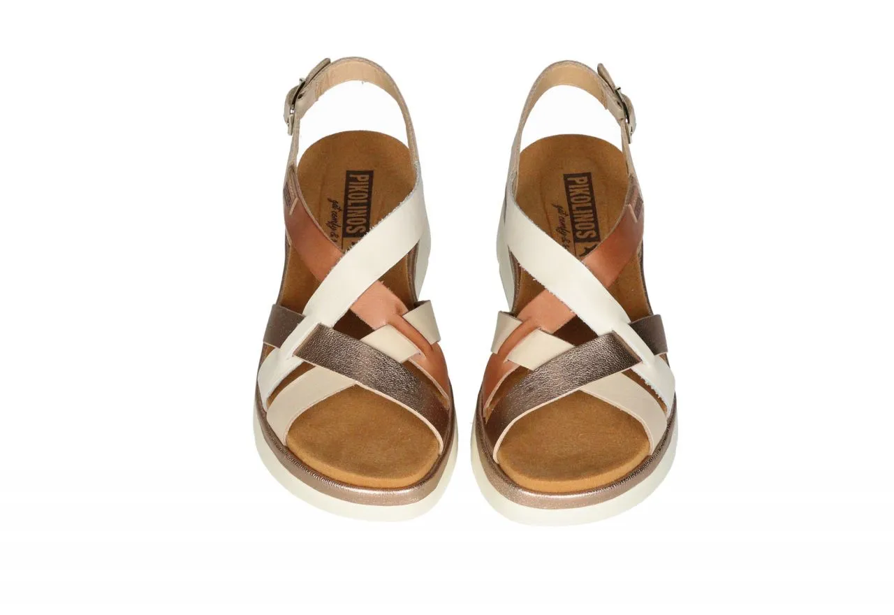 SANDALIA PIEL BEIGE TIRAS ENTRECRUZADAS CHAMPAGNECUEROBEIGE