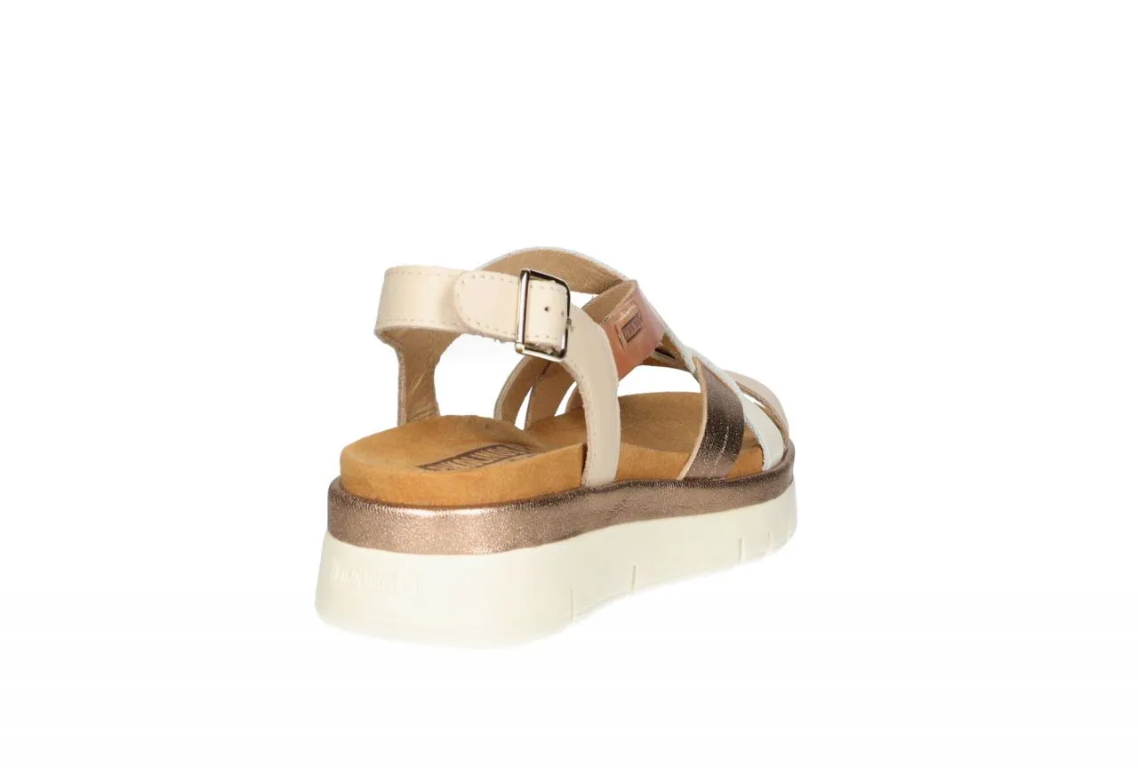 SANDALIA PIEL BEIGE TIRAS ENTRECRUZADAS CHAMPAGNECUEROBEIGE