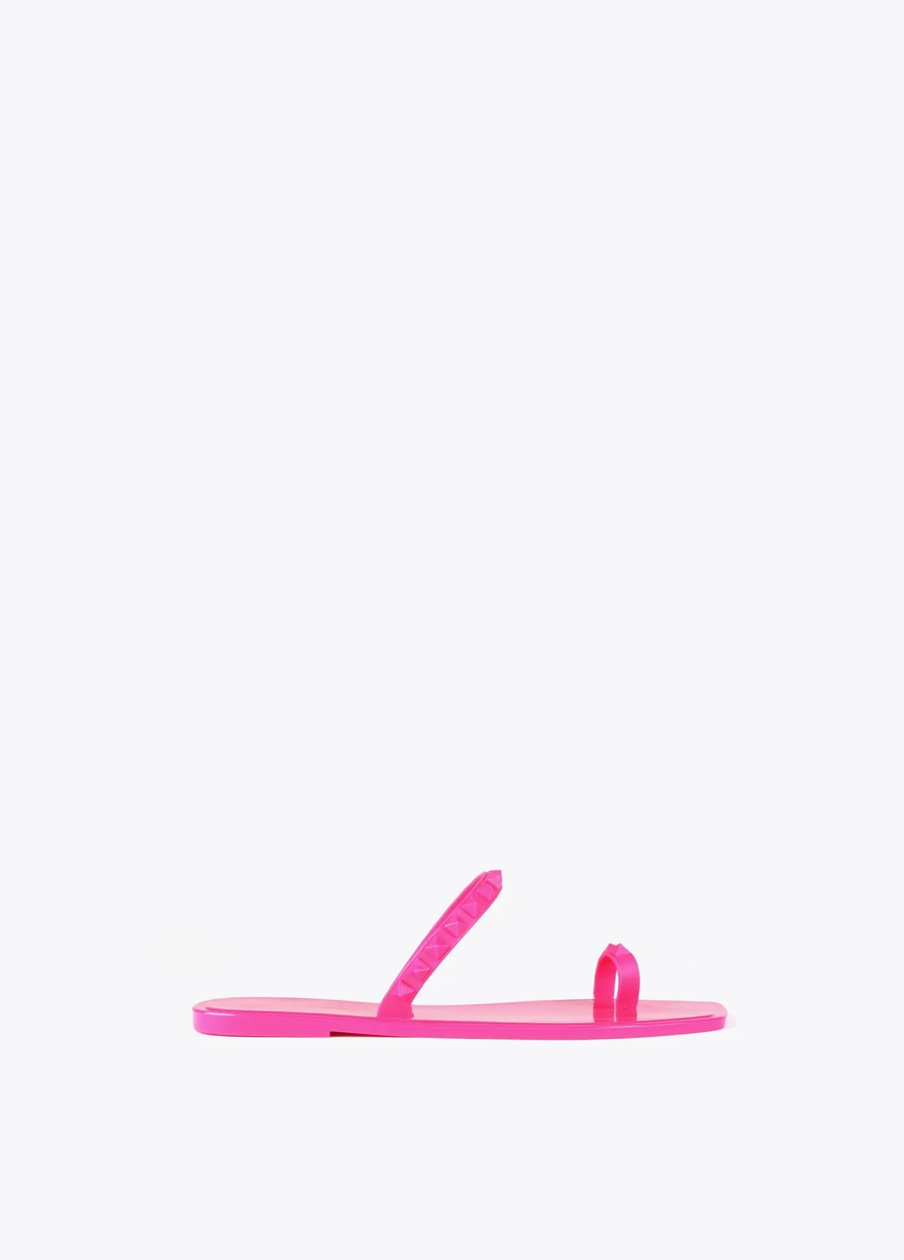 Sandalia plana dedo y tachas Fucsia Lola Casademunt