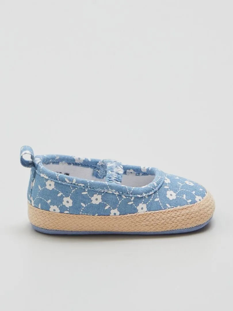 SANDALIAS ESTAMPADAS ESTILO ALPARGATAS  AZUL