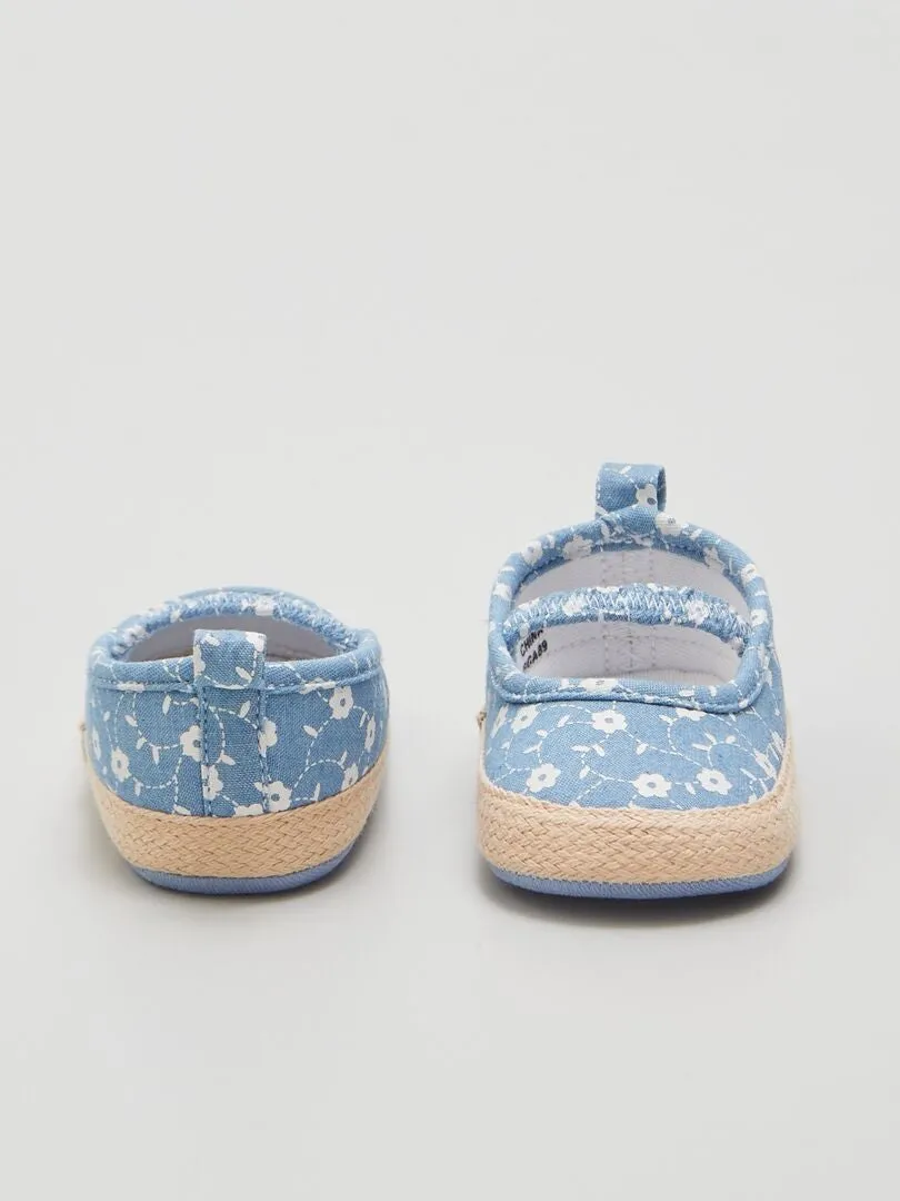 SANDALIAS ESTAMPADAS ESTILO ALPARGATAS  AZUL