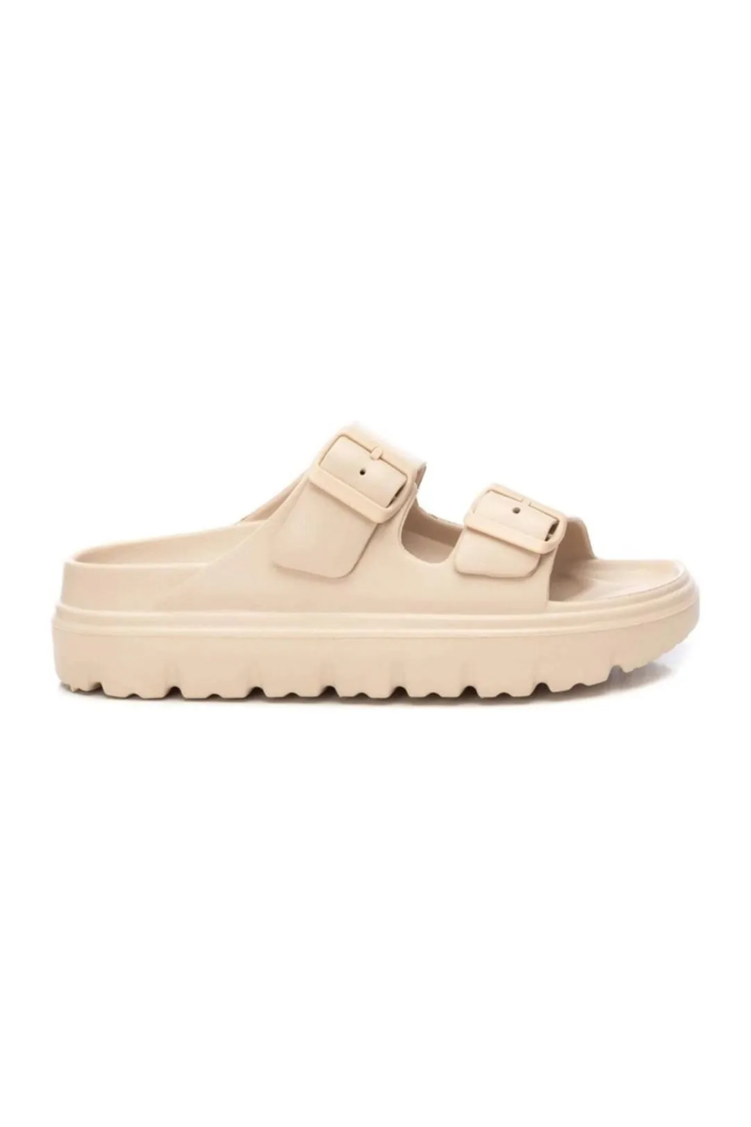 SANDALIAS HEBILLAS MUJER BEIGE