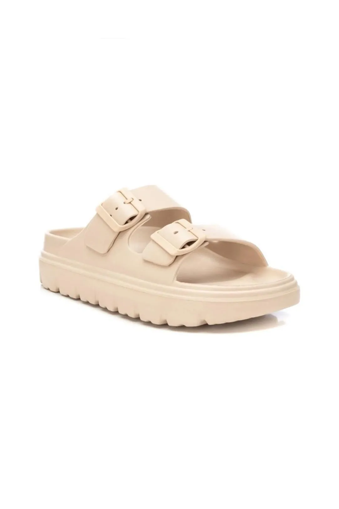 SANDALIAS HEBILLAS MUJER BEIGE