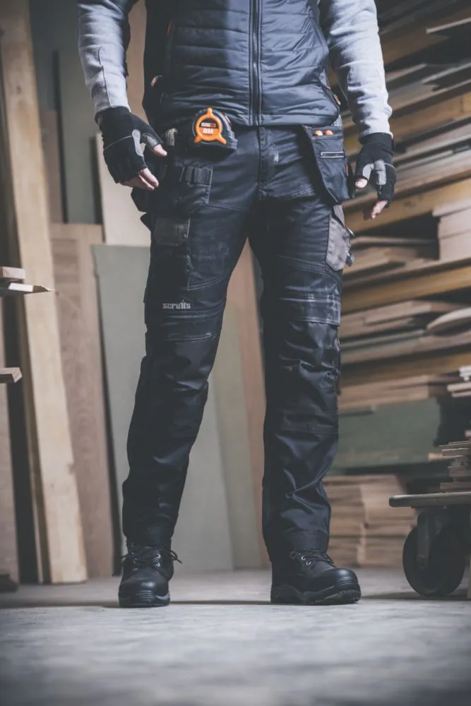 Scruffs Pro Flex Holster, pantalón de trabajo, negro (cintura 30