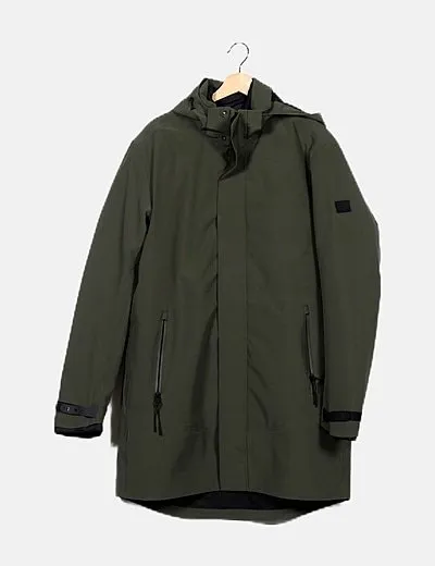 Selected Abrigo verde con capucha