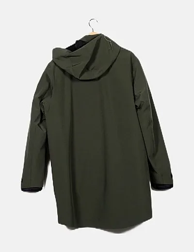 Selected Abrigo verde con capucha