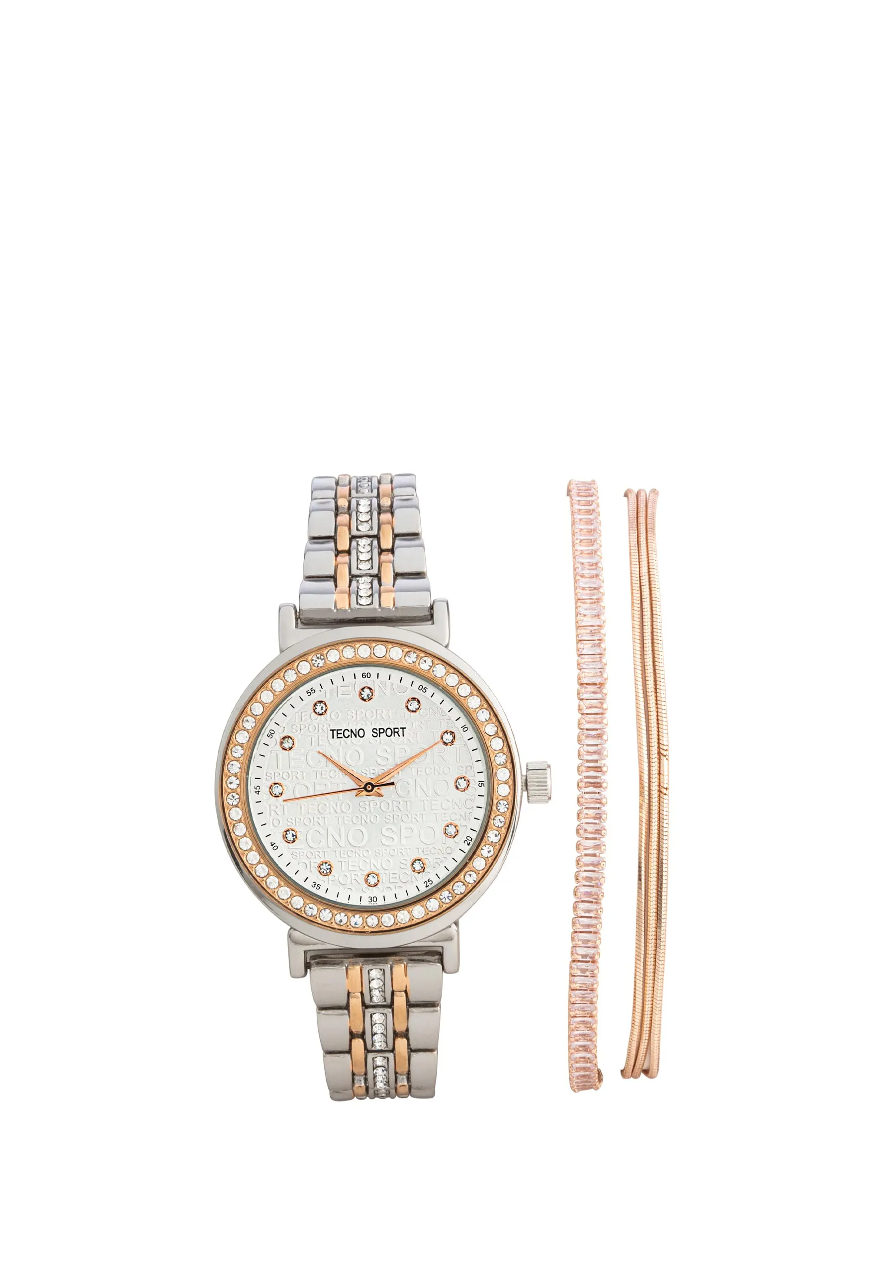 SET RELOJ ANÁLOGO Y PULSERAS PARA MUJER 44901
