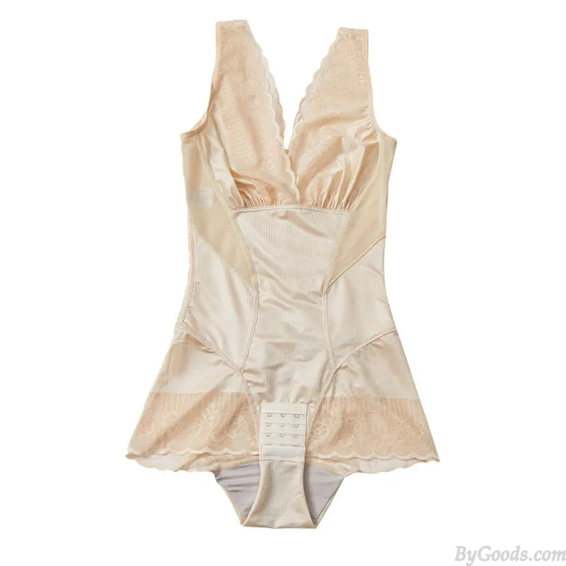 SHEER MESH LACE BUTT LIFTER 4BREASTED CROTCH TRAINER SEAMLESS LEOTARDS BODYCON TUMMY CONTROL BODYSUIT BODY SHAPER JUMPSUIT SHAP