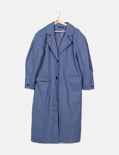 SHEIN Abrigo paño azul celeste