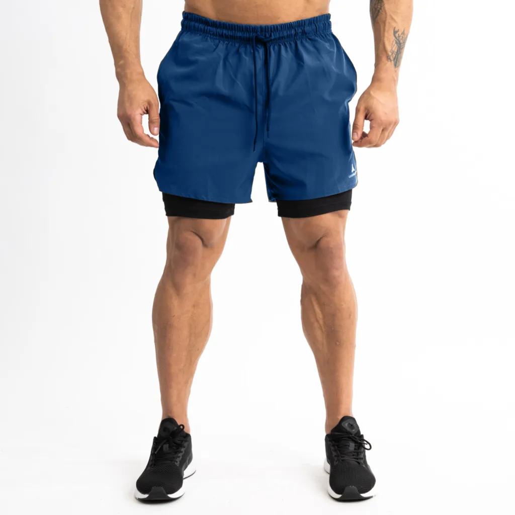 SHORT CON CALZA Y BOLSILLOS DEPORTIVO HOMBRE AZUL SHLYBCCMICRO