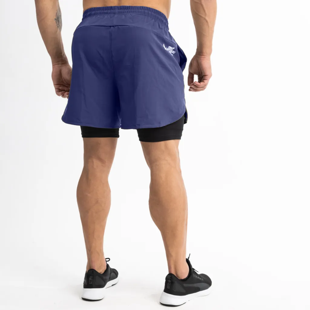 SHORT CON CALZA Y BOLSILLOS DEPORTIVO HOMBRE AZUL SHLYBCCMICRO