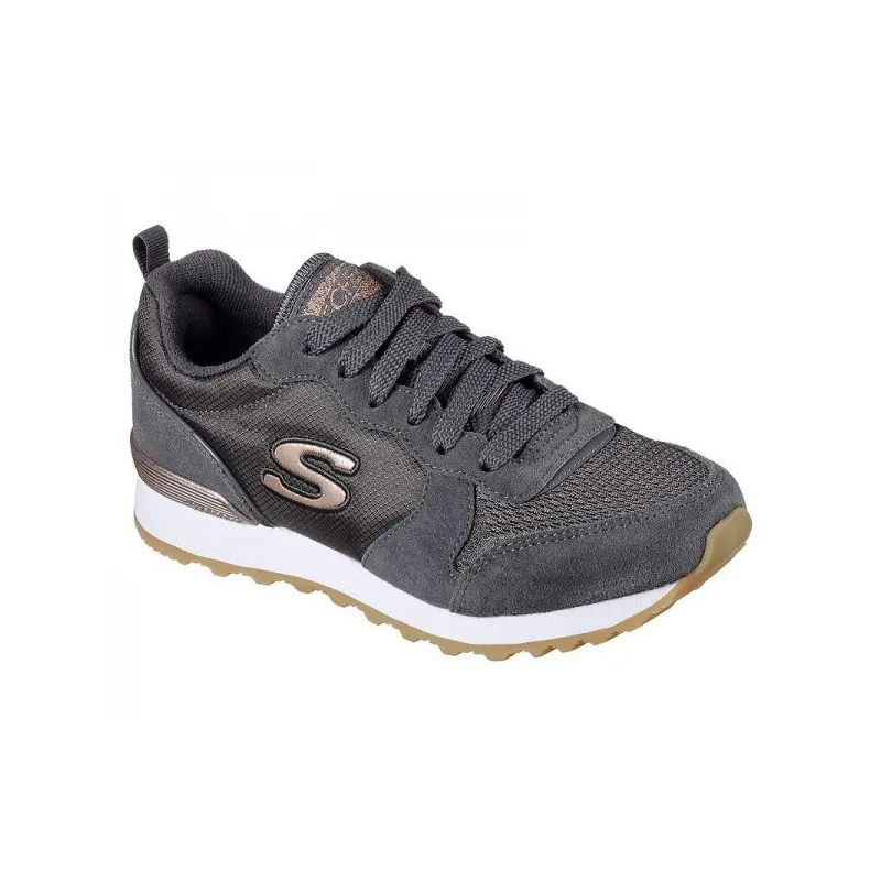 SKECHERS 111 GRIS  ZAPATILLAS DE CALLE EN PIEL TIPO SERRAJE