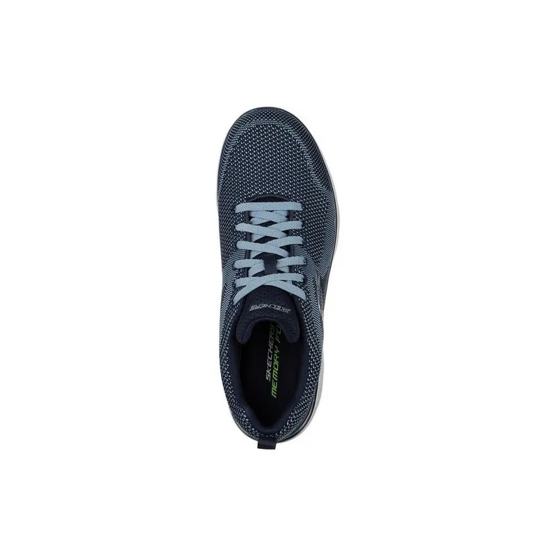 SKECHERS 232057 AZUL  ZAPATILLAS DE HOMBRE DE CORDONES EN TELA JASPEADA CON PLANTILLA MEMORY GEL