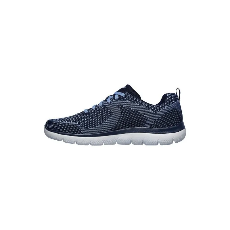 SKECHERS 232057 AZUL  ZAPATILLAS DE HOMBRE DE CORDONES EN TELA JASPEADA CON PLANTILLA MEMORY GEL