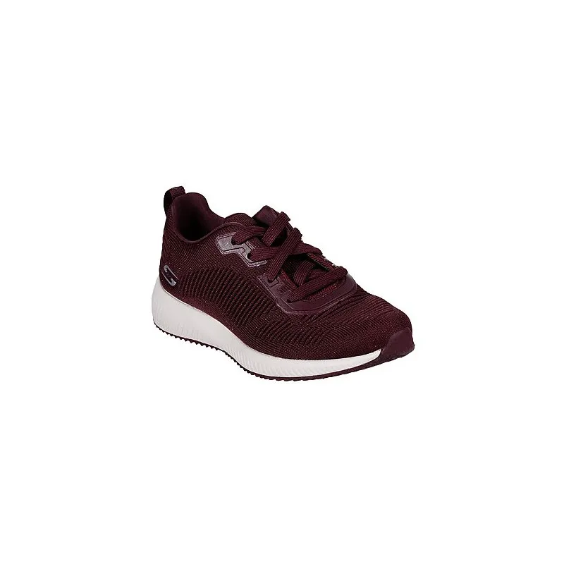 SKECHERS 32502 GRANATE  ZAPATILLAS DE CORDONES DE TELA