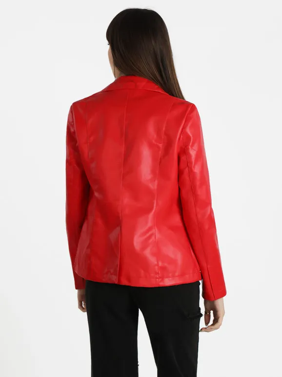 Solada Chaqueta de piel ecológica para mujer.