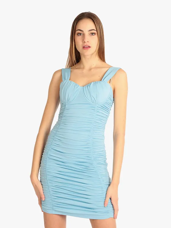 Solada Vestido tubo drapeado corto para mujer