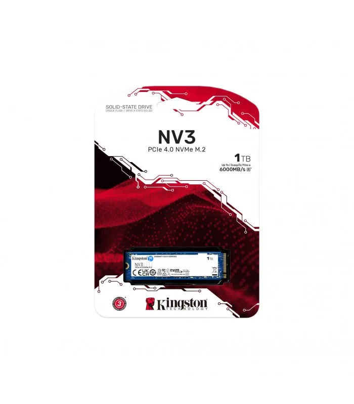 SSD KINGSTON NV3 1TB NVMe PCIE GEN4 M.2 2280, 3D NAND TLC/ TBW 320 / 6000/4000MB/s R/W SNV3S/1000G