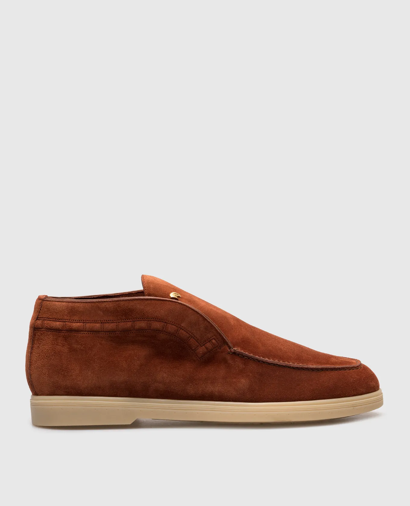 Stefano Ricci Brown suede deserts with logo