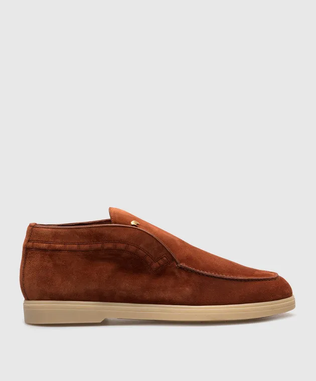 Stefano Ricci Brown suede deserts with logo