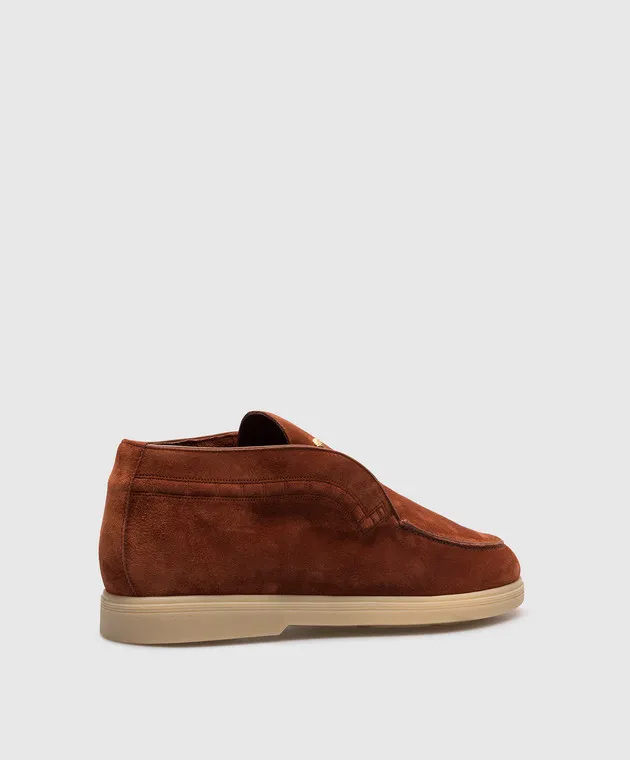 Stefano Ricci Brown suede deserts with logo
