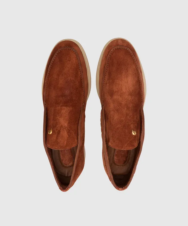 Stefano Ricci Brown suede deserts with logo