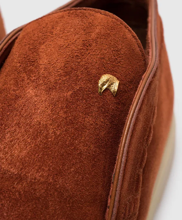 Stefano Ricci Brown suede deserts with logo