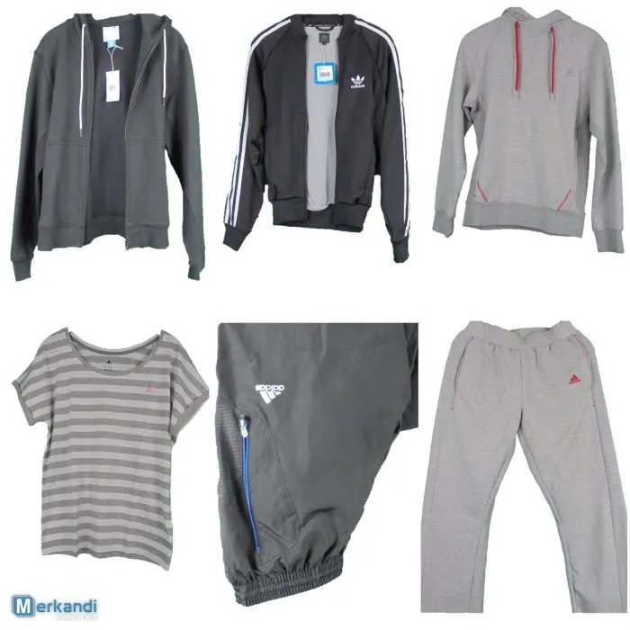 STOCK DE ROPA DEPORTIVA ADIDAS MIX  SUDADERAS CON CAPUCHA, CAMISETAS, POLOS Y MáS