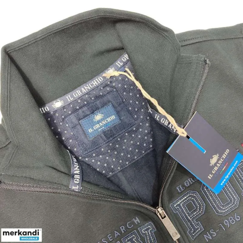 STOCK SUDADERAS CANGREJO CON CREMALLERA LARGA PARA HOMBRE  MANTRA STOCK