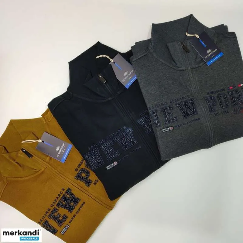 STOCK SUDADERAS CANGREJO CON CREMALLERA LARGA PARA HOMBRE  MANTRA STOCK