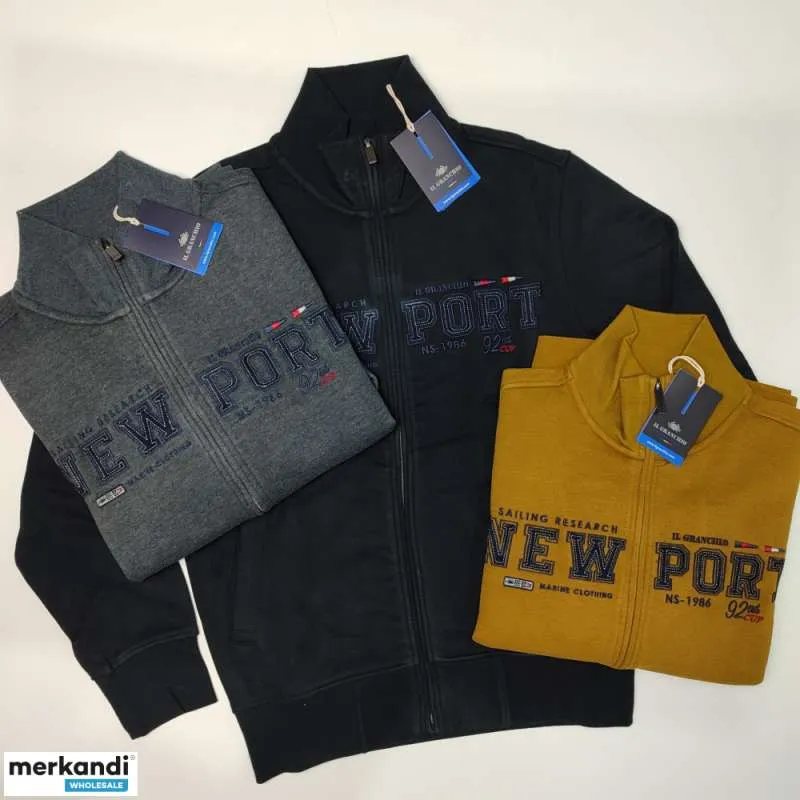 STOCK SUDADERAS CANGREJO CON CREMALLERA LARGA PARA HOMBRE  MANTRA STOCK