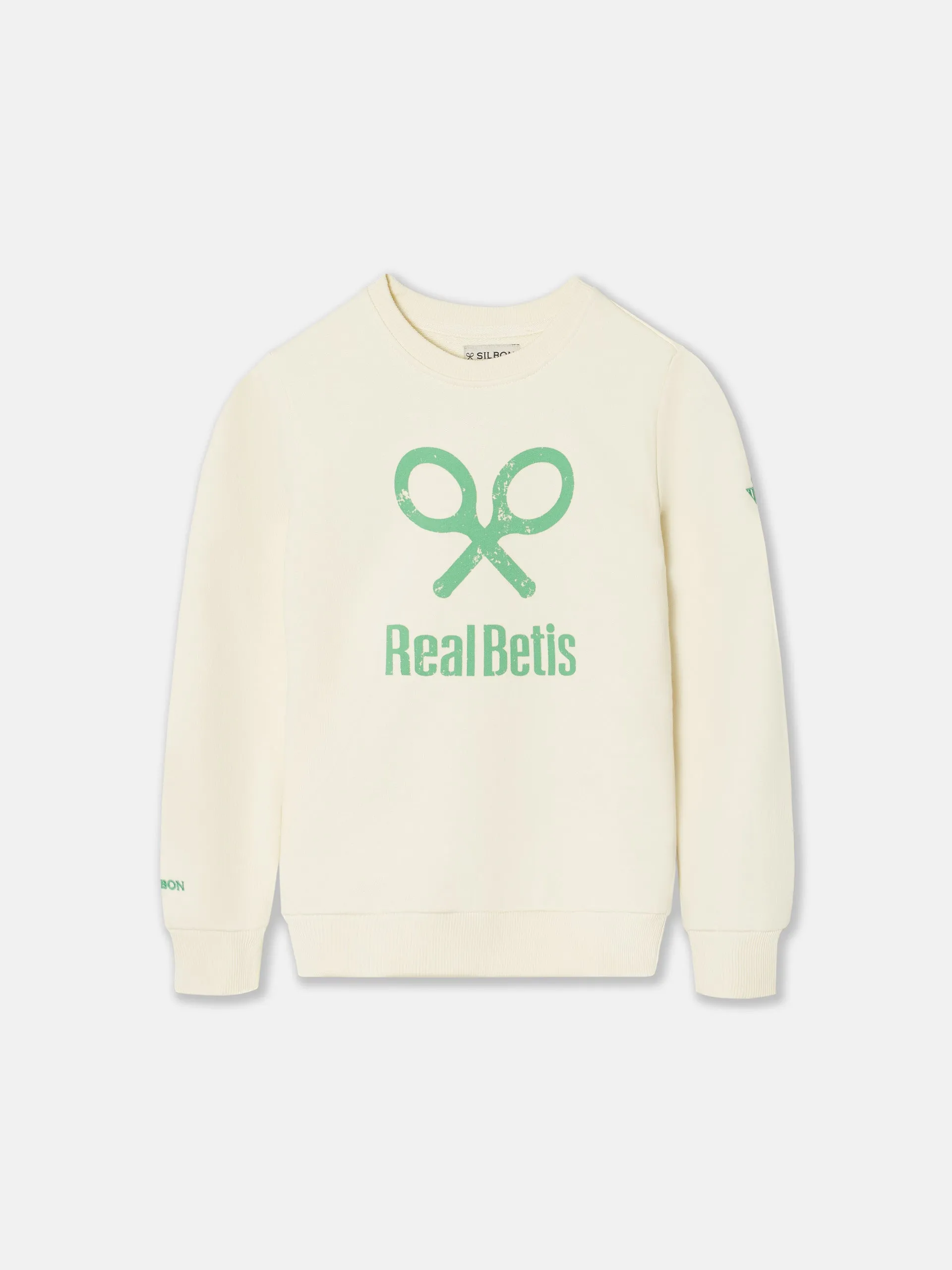 Sudadera kids raqueta real betis crema