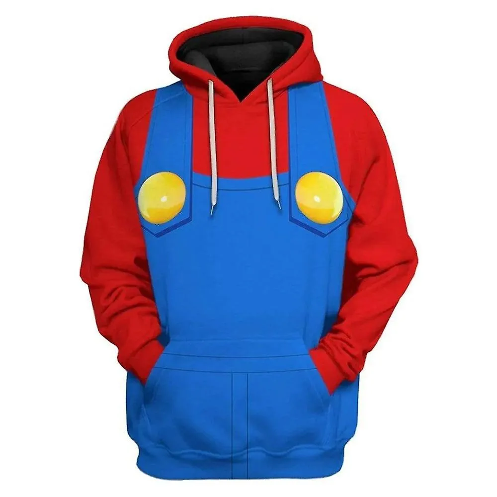 Super Mario Bros Mario Luigi Peach Bowser Donkey Kong Disfraz Adultos Sudaderas con capucha Sudaderas unisex Super Brothers Movi