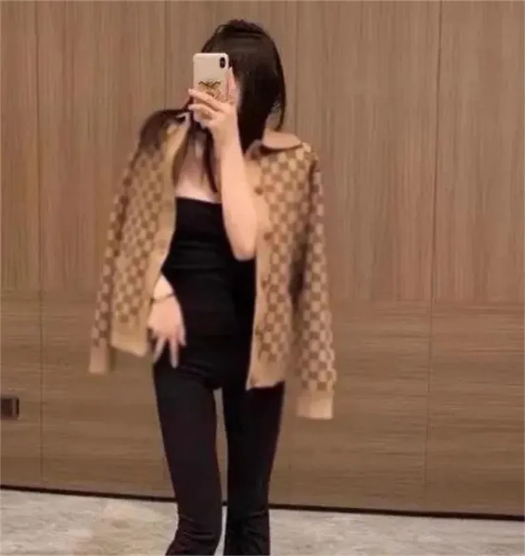 Sweaters Women Sweaters Autumn Winter Jackets Cardigans Knits Catón suelto Carta de abrigo Camas impresas Damas espesas de chaqu
