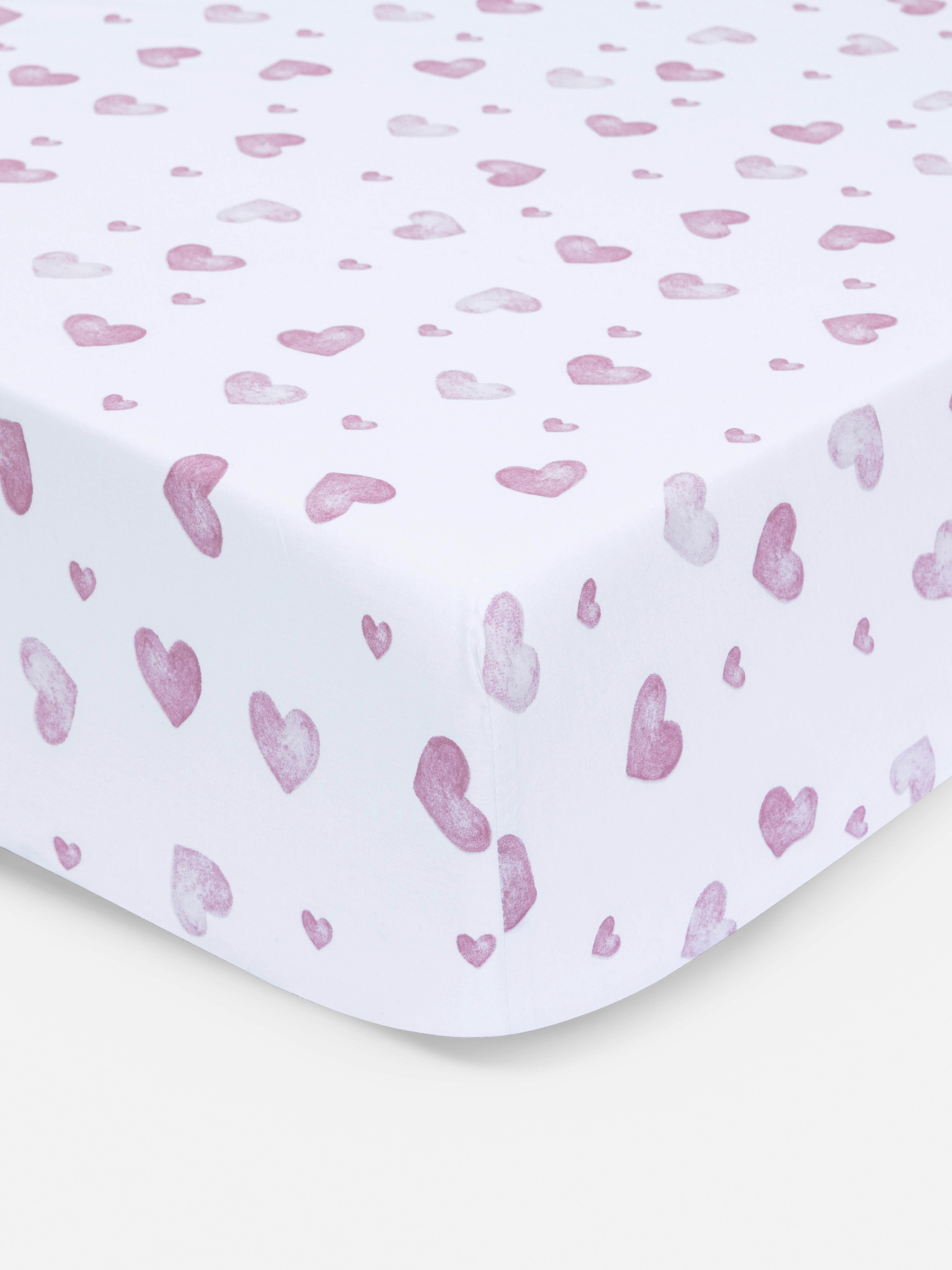 Sábana bajera con corazones para cama super king
