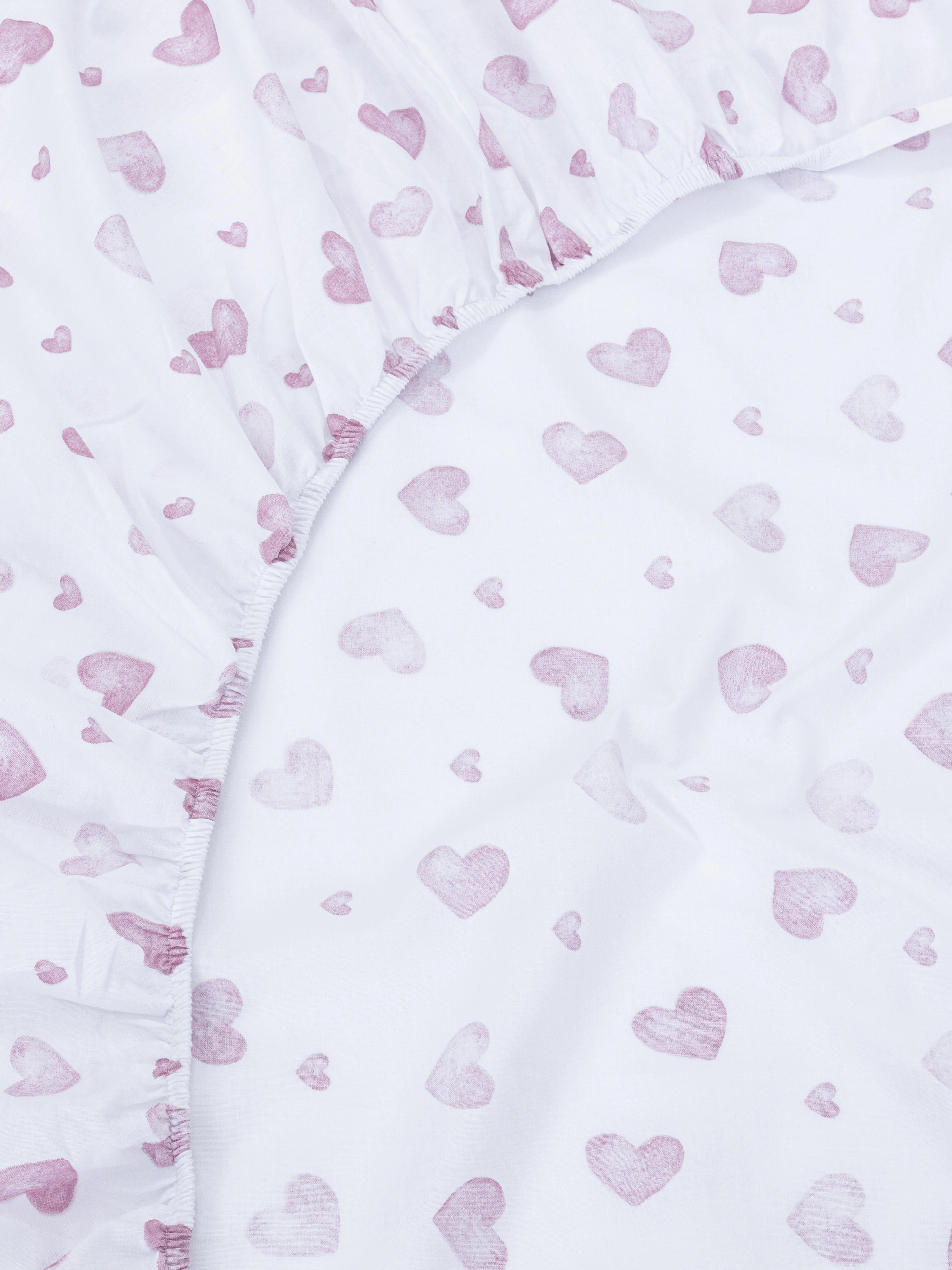 Sábana bajera con corazones para cama super king