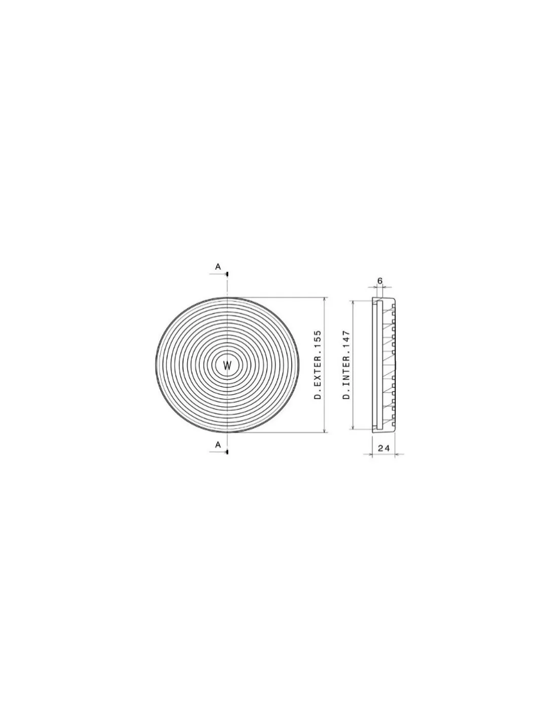 Taco De Goma Para Elevadores Istobal Velyen, 155mm diametro