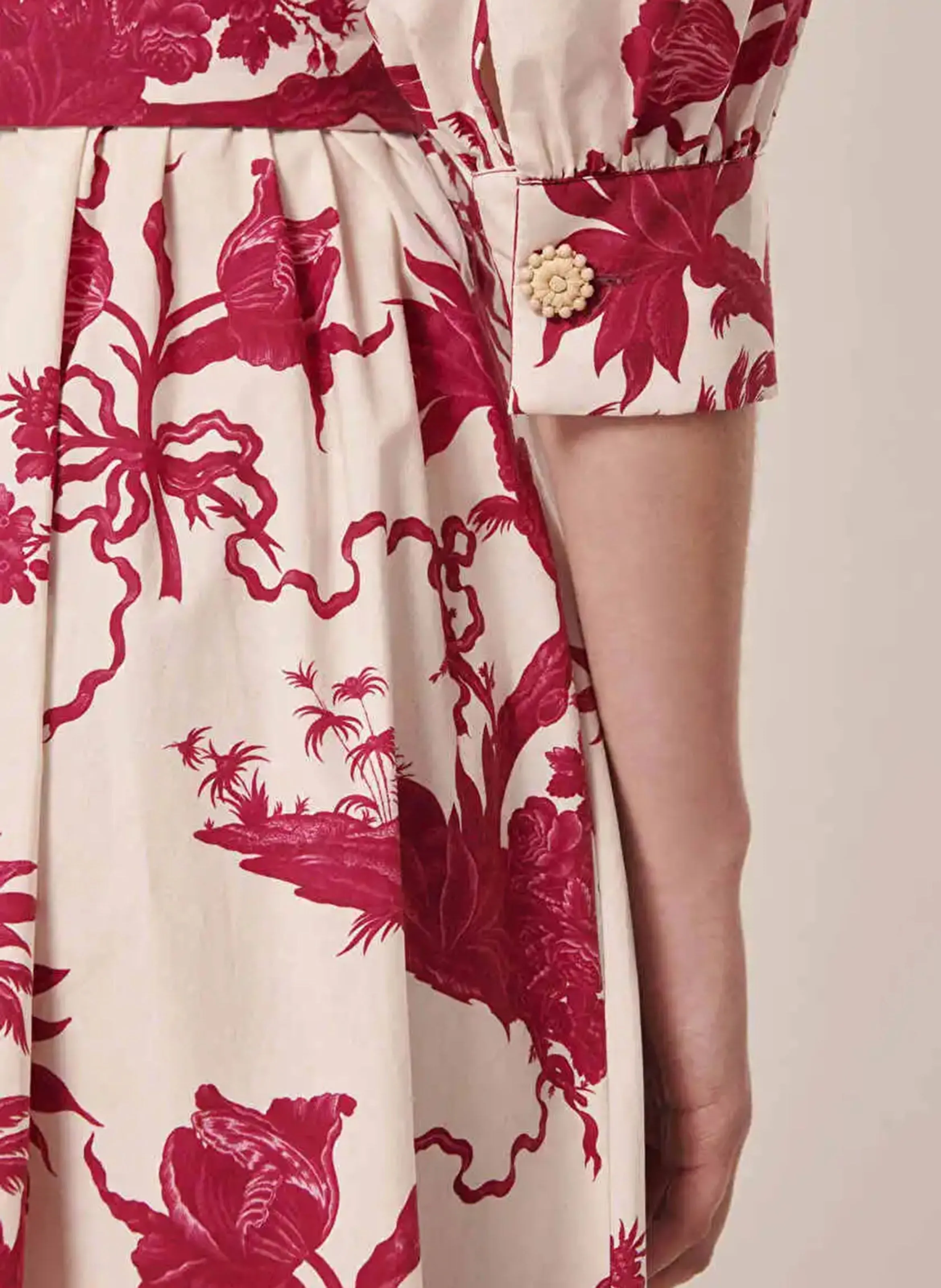 TARA JARMON RIVOLTINE  VESTIDO DE ALGODóN LARGO ESTAMPADO EN BLANCO