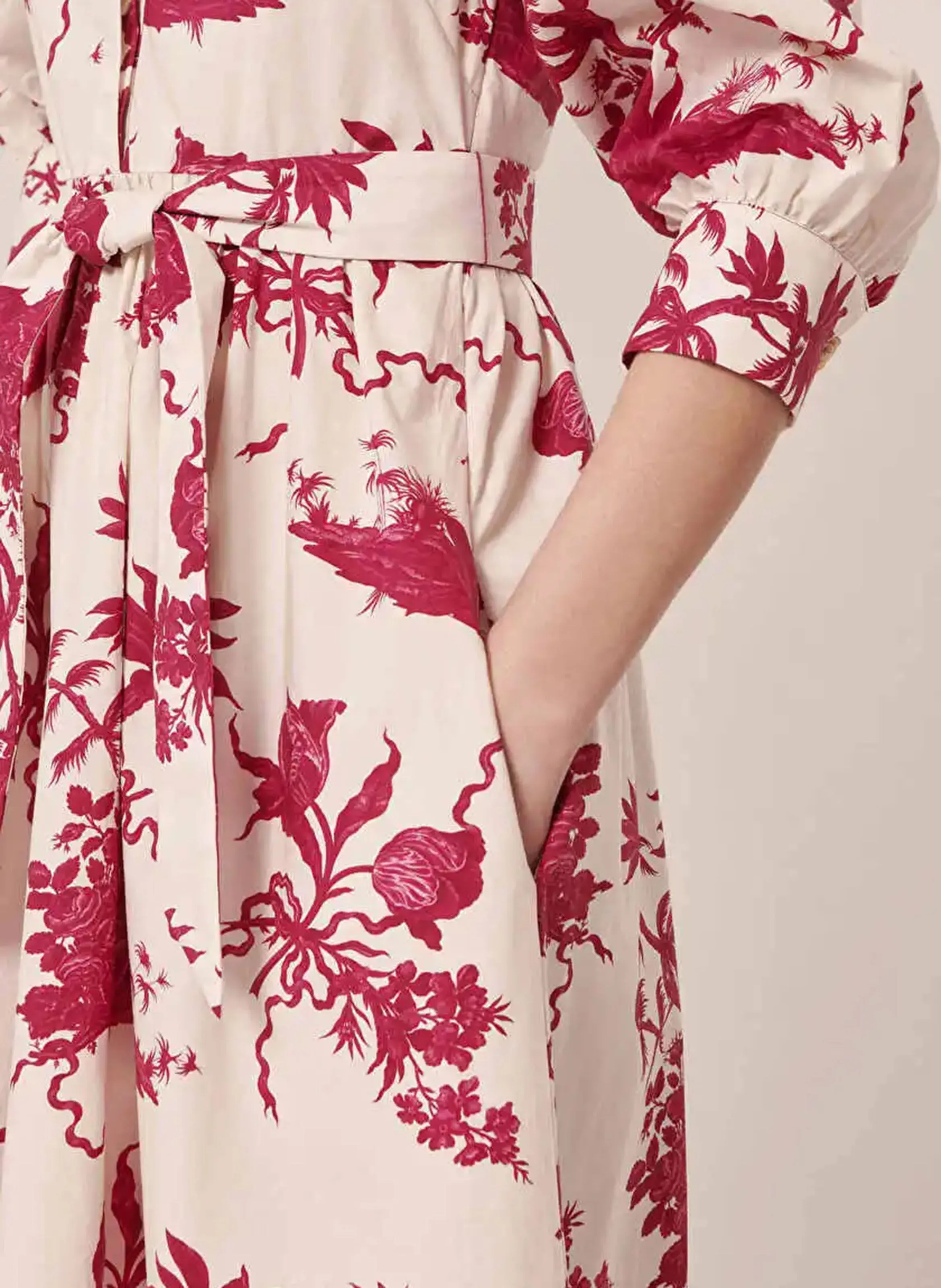 TARA JARMON RIVOLTINE  VESTIDO DE ALGODóN LARGO ESTAMPADO EN BLANCO