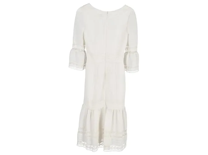Temperley London Vestido midi Alice by Temperley en seda blanca Blanco 