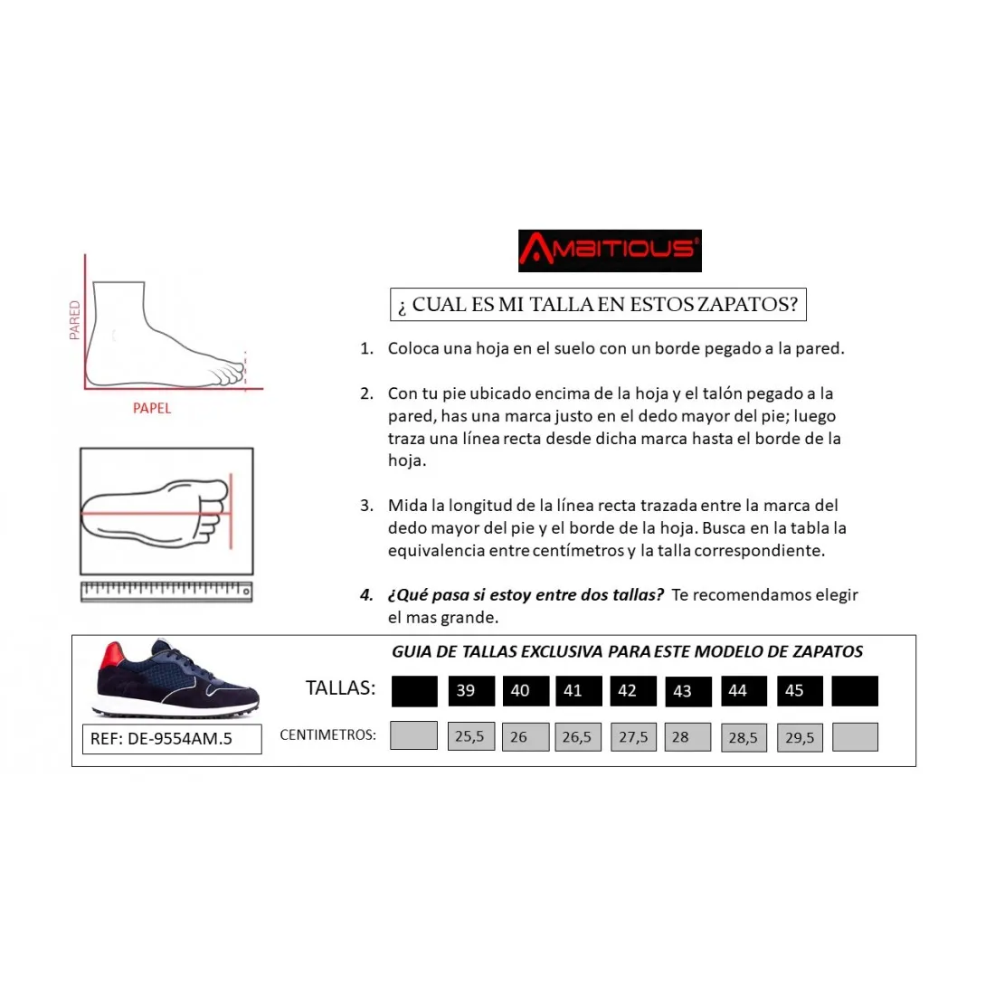 TENIS SNEAKERS EN CUERO PARA HOMBRE AMBITIOUS   DE9554AM.5